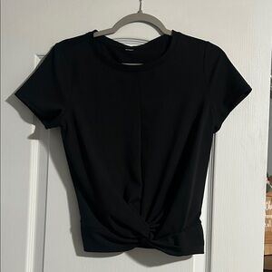 Velocity Black Twist Front Crop Top